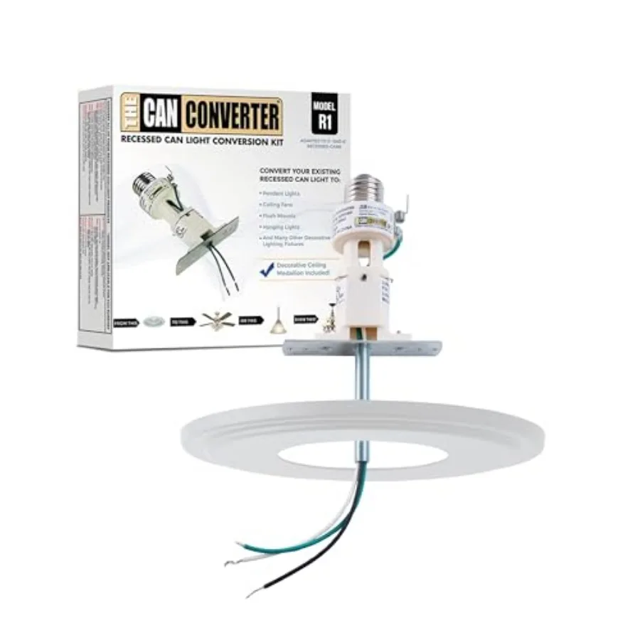 

Комплект для переоборудования встраиваемых светильников R1 с стальным потолочным патроном 8¼ дюйма со скошенным краем - для дома, под вентиляторы и лампы 4, 5 и 6 дюймов