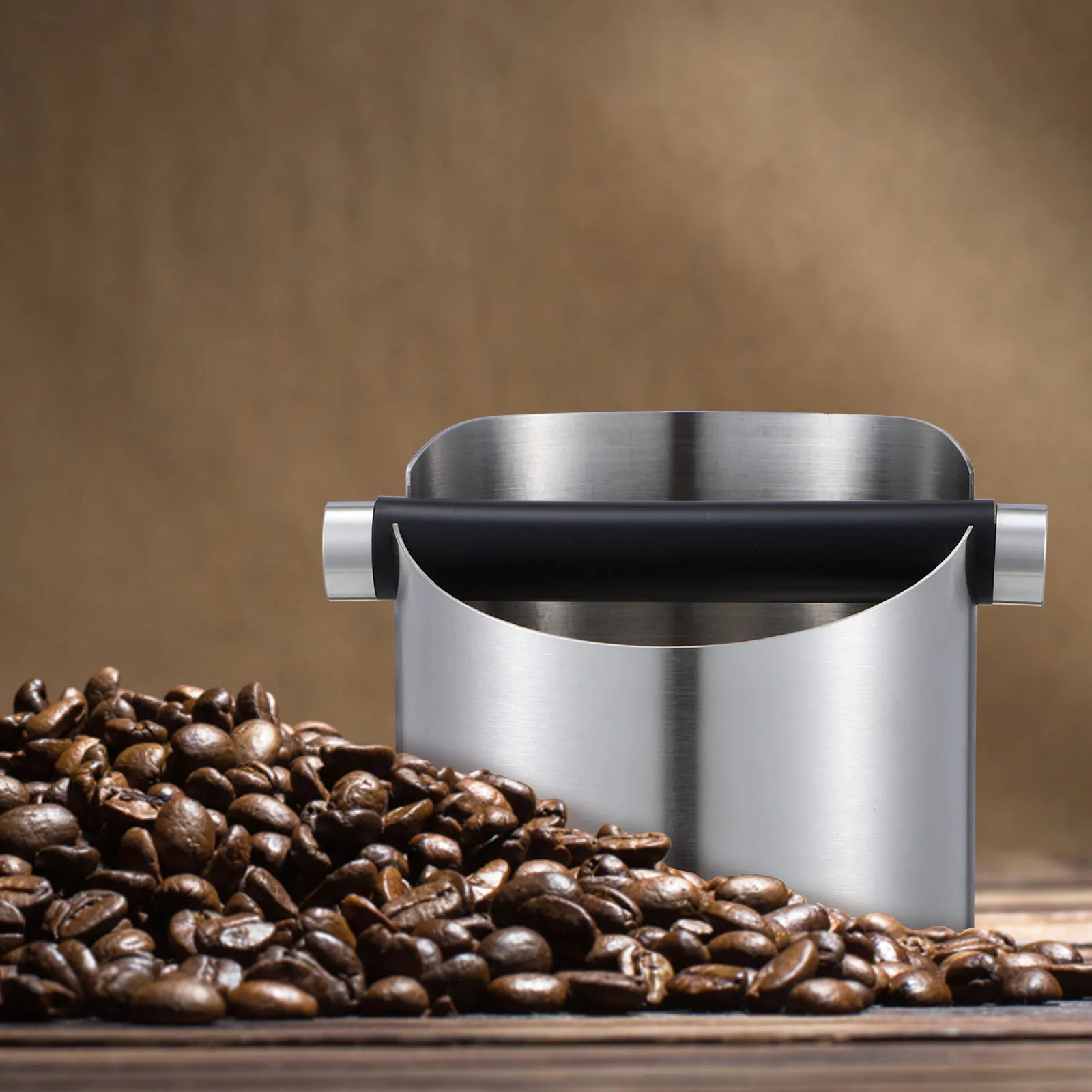 1 مجموعة 1 مجموعة صندوق طحن الفولاذ المقاوم للصدأ مع نونسليب وسادة فرشاة المدمجة لآلة إسبريسو النفايات المطحونة جمع ركن القهوة #3
