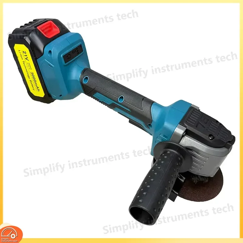 21V Brushless Angle Grinder 100mm 115mm Cordless Rechargeable Lithium Battery Angle Grinder Handheld Grinder Multifunctional