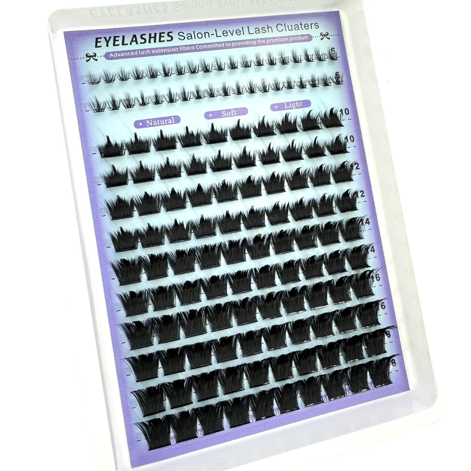Pestañas individuales Wispy con picos, estilo salón, DIY, curva D, extensiones de pestañas individuales con púas 3