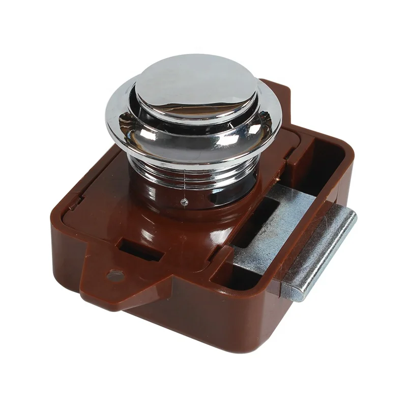 TYTXRV Camper Trailer Motorhome Parts 26mm Cabinet Lock Zinc Alloy + ABS Brown Color 10 Pcs /box Button Cupboard Lock