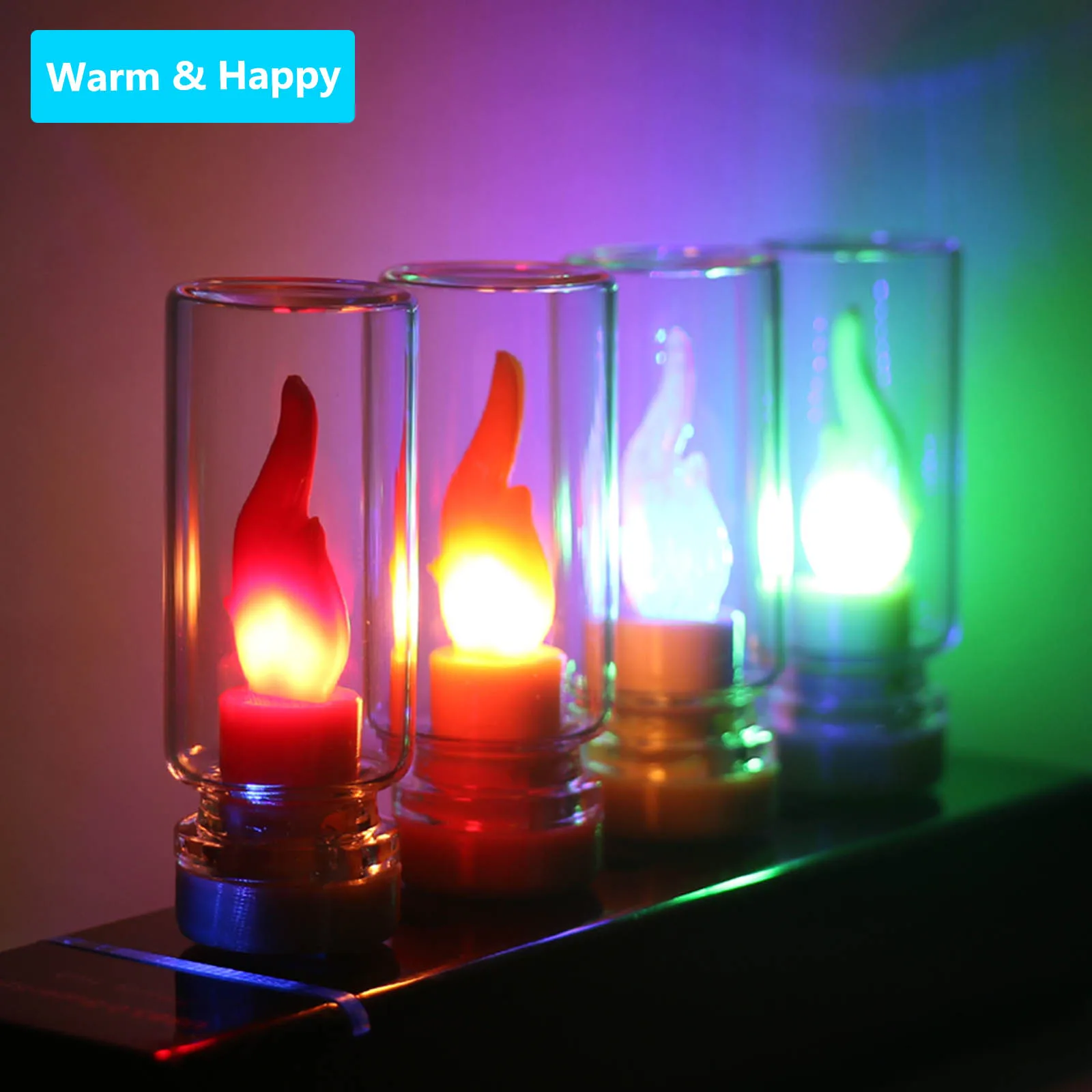 

LED 5V Flame Bulb USB Color Candle Bulb Flashing Flame Household Night Light Outdoor Atmosphere Light Portable Mini Bulb