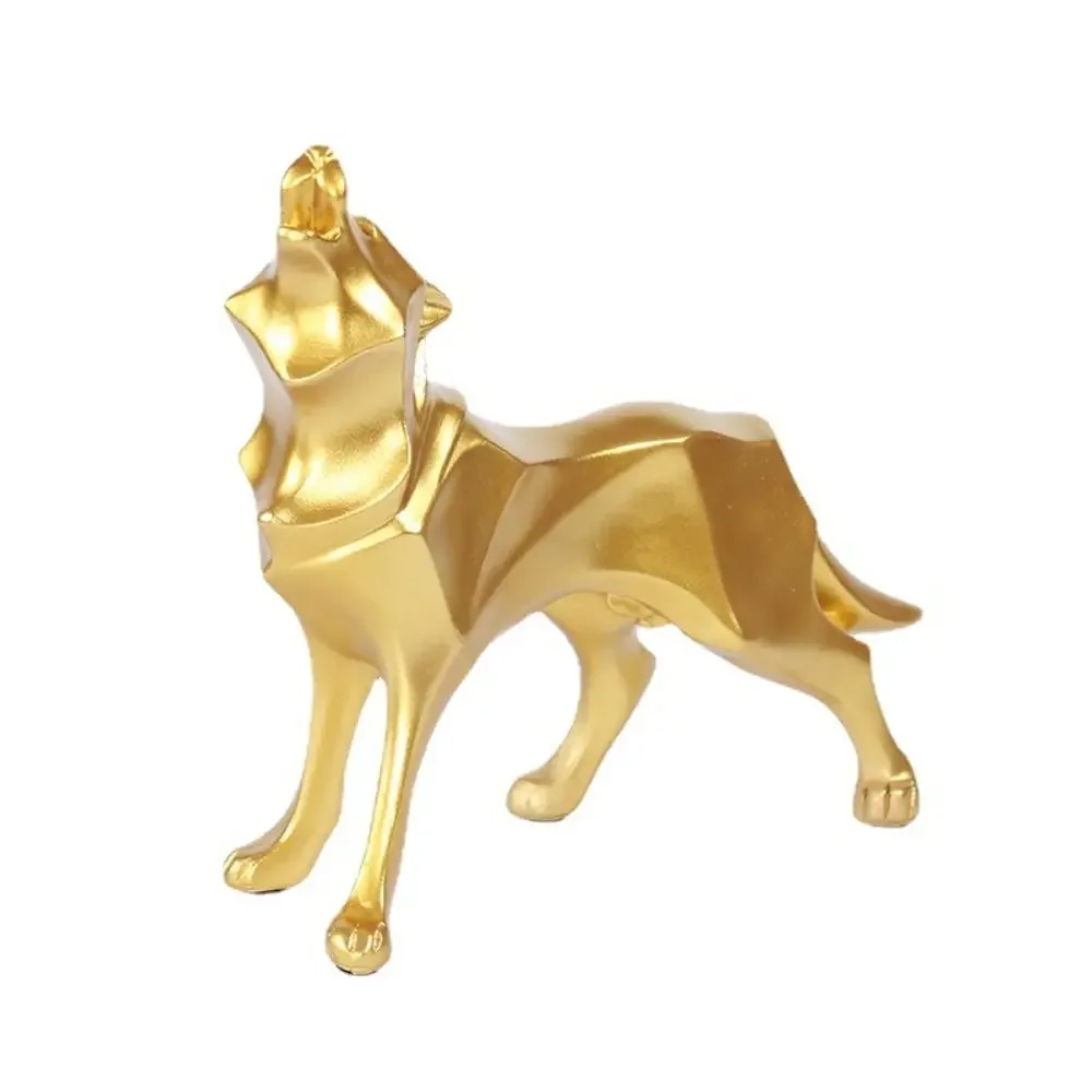 Exquisite Animal Doll Toy Living Room Nordic Wolf Desktop Figurine Cartoon Cute Wolf Resin Ornament Mini