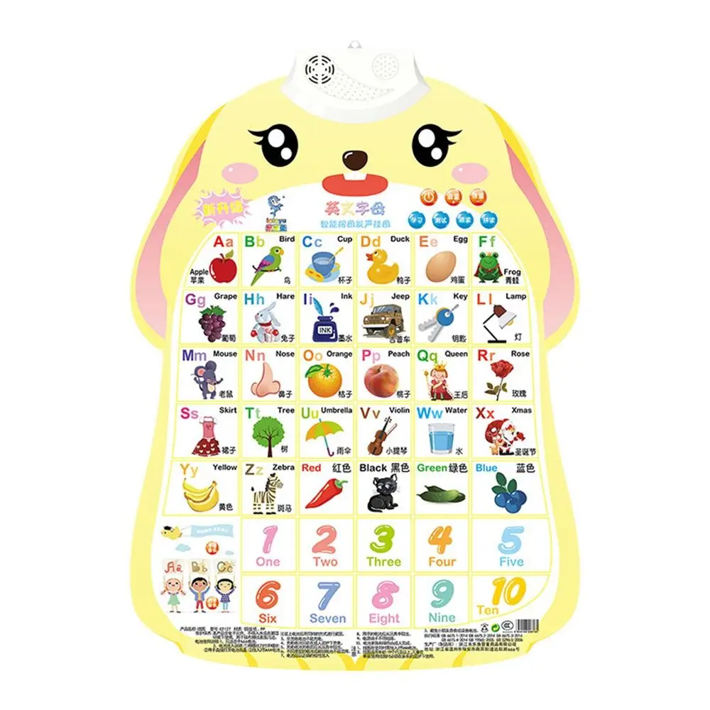 Cartaz de música alfabeto eletrônico gráfico de parede letras abc interativo falando abc cartaz educação precoce efeitos sonoros