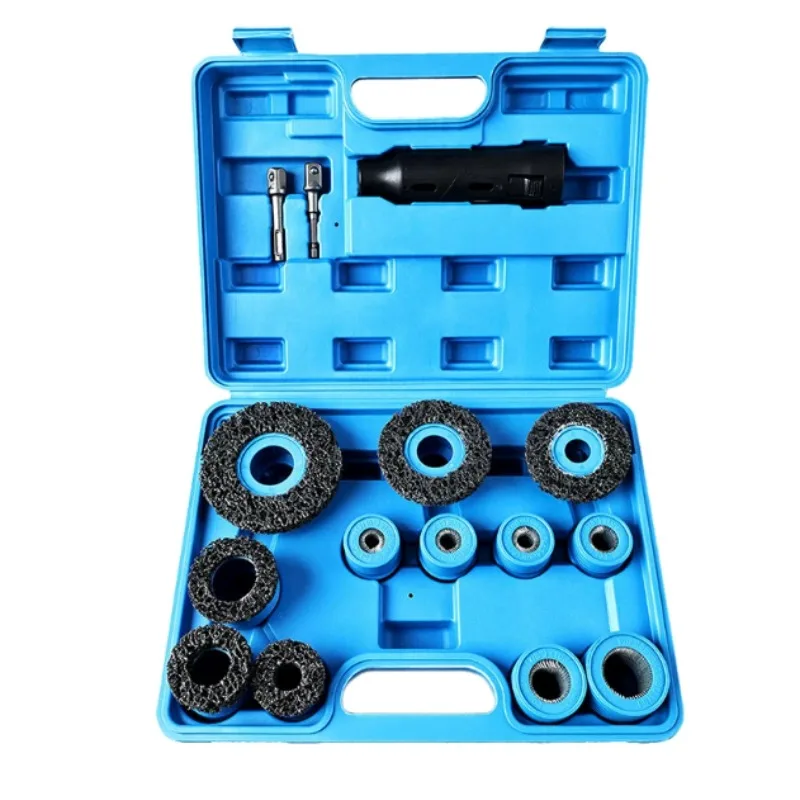 Car tire hub screws bolts rust removal brush cleaning wire ring grinding tool