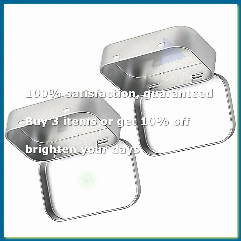 ●2 PCS Small Storage Box with Lid Rectangular Small Tin Boxes Metal Box with Lid Small Tin Box for Home Storage Silver-ABFB