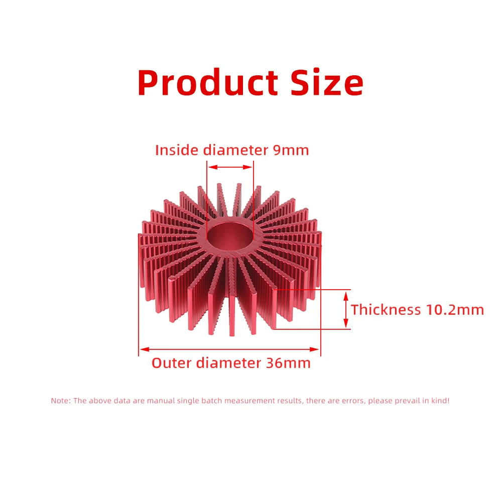 5pcs/2pcs/1pcs 3D Printer part Heat sink for 36 Round Motor Aluminium Red Heat Dissipation Cooling Heat Sink For Voron 1.0 2.4