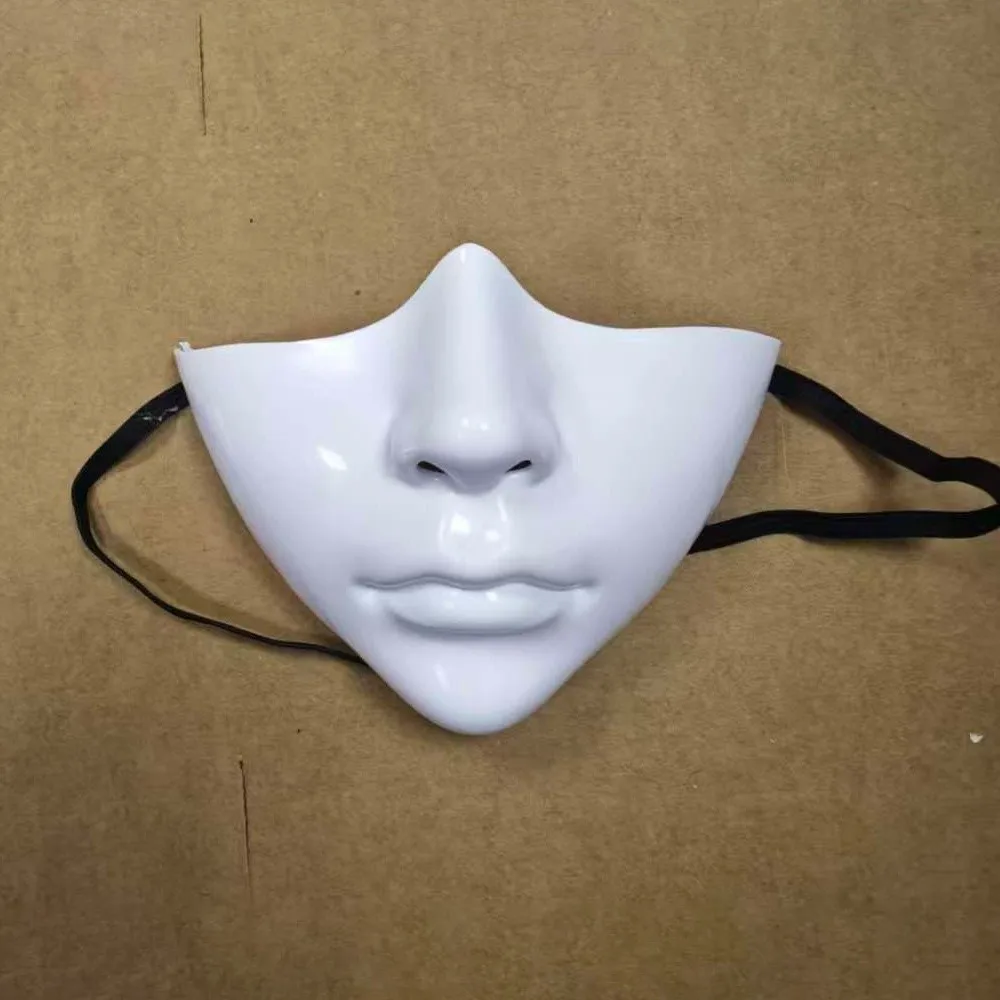Cyberpunk Style Half Face Mask Exquisite Decorative Halloween Mouth Cover Technological Creative Masquerade Mask Cosplay