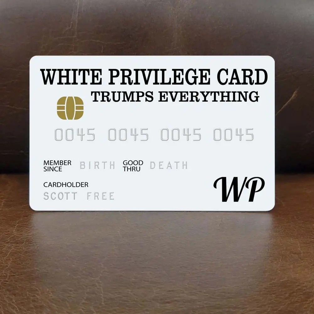 Wallet Size PVC Black White Credit Card Official Race Card Privilege Card Trumps Everything Card