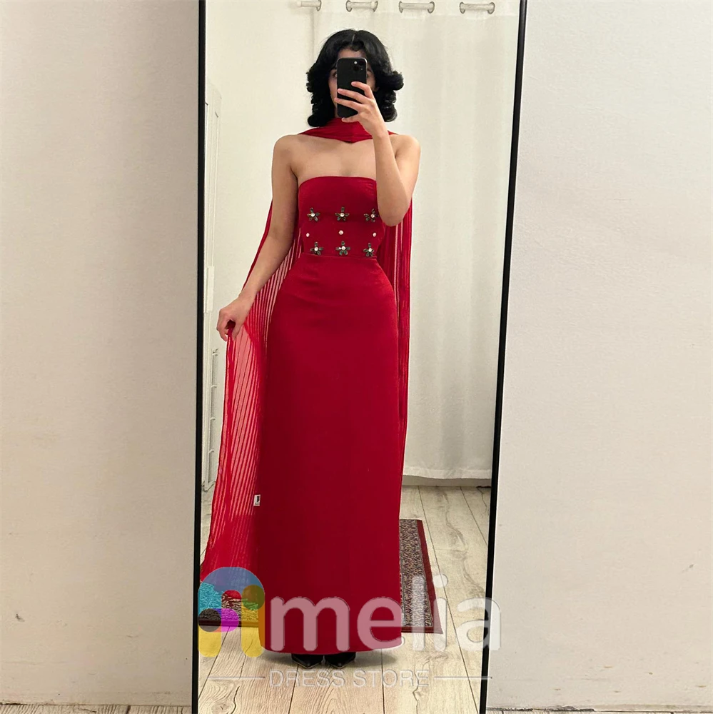 

Amelia Evening Dresses A-Line Strapless Crepe for Special Occasions Formal Gowns Elegant Party Dresses Woman For Dubai 2024