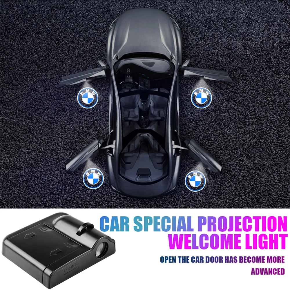 4pcs HD Car Door Welcome Light Projector Induction Lamp for BMW 1 2 3 4 5 6 7 Series X1 X3 X4 X5 X6 X2 F10 F15 F20 F30 M E36 E46