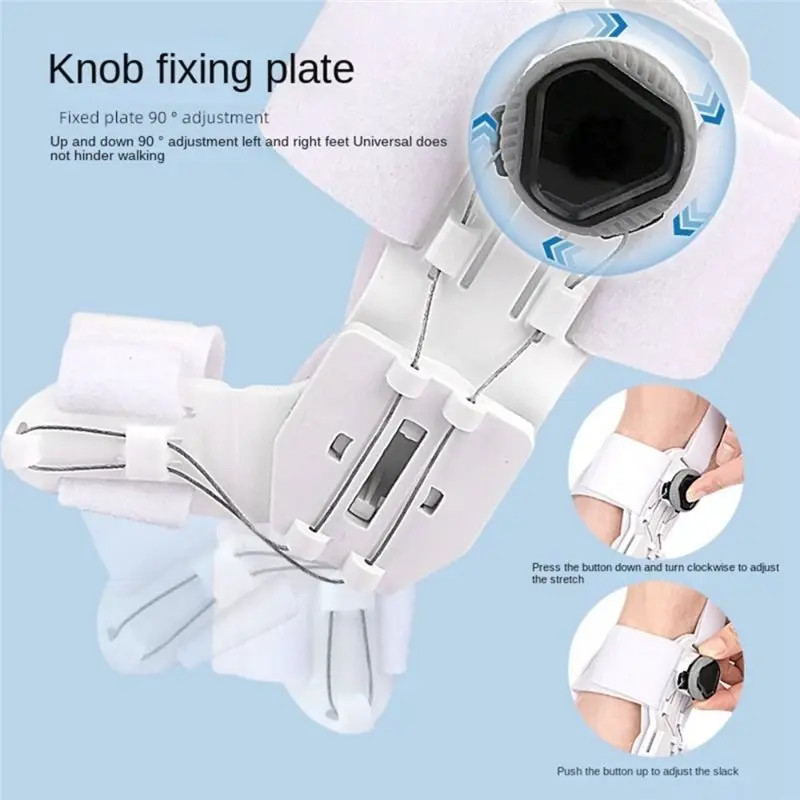 A52Q-조절 가능한 무지외반증 교정기 노브 무지외반증 완화 스플린트 편안한 발가락 교정기 실리콘 패드 포함 그레이