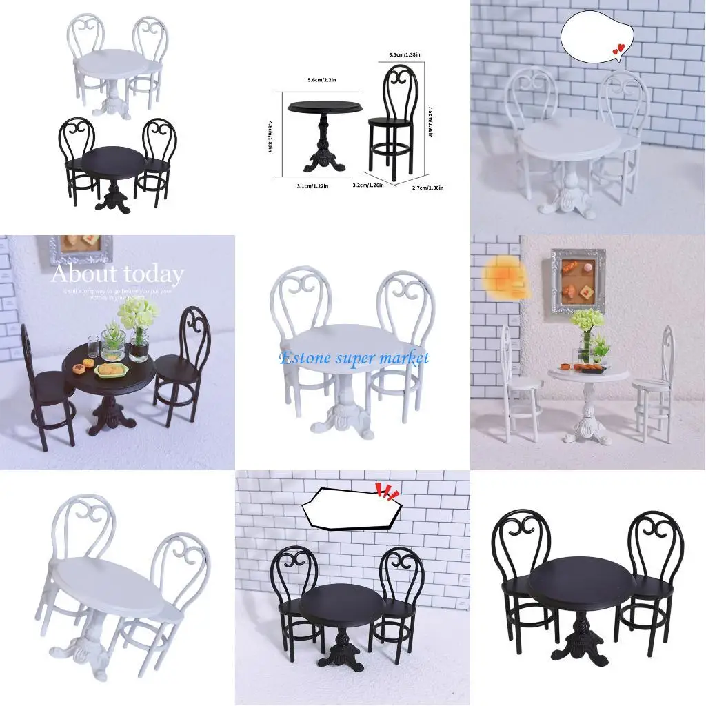 

090B Contemporary Iron Pretend Play Dining Table And Chairs Set For Kids Ages 3+ Enduring Educational Creative Accessories