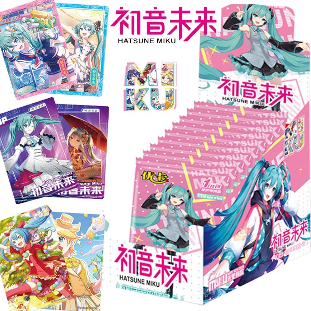 

Hatsune Miku Card Collection Virtual Singer with Stage Charm Kagamine Rin Len MEIKO Character Portrait Cards Kids Birthday Gifts