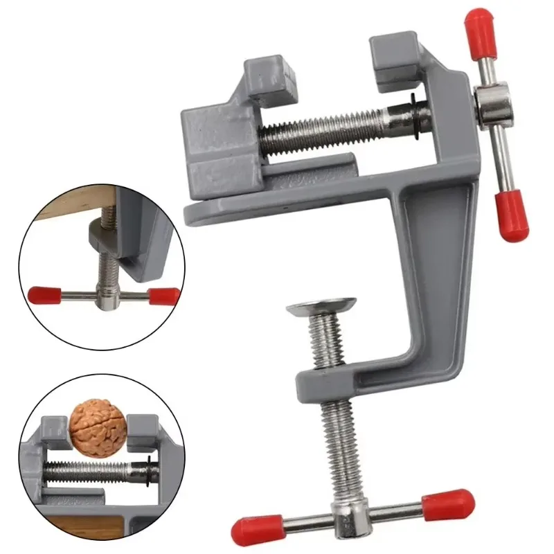 Mini Bench Vise Woodworking Clamp Fixing Clip Muliti-Funcational Aluminum Jewelers Hobby Clamp On Table Flat Pliers Tool Vice