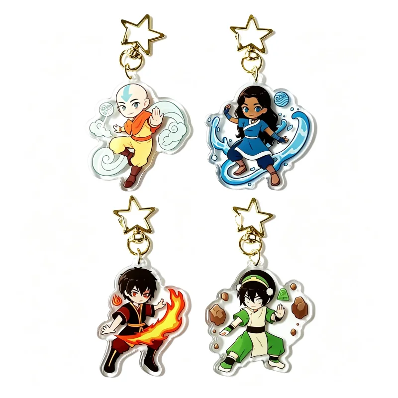 AVAtar The Last AirBender Acrylic Keychain Aang Zuko Toph Anime Figure Keyring Cute Cartoon Pendant Backpack Charm Fans Gift