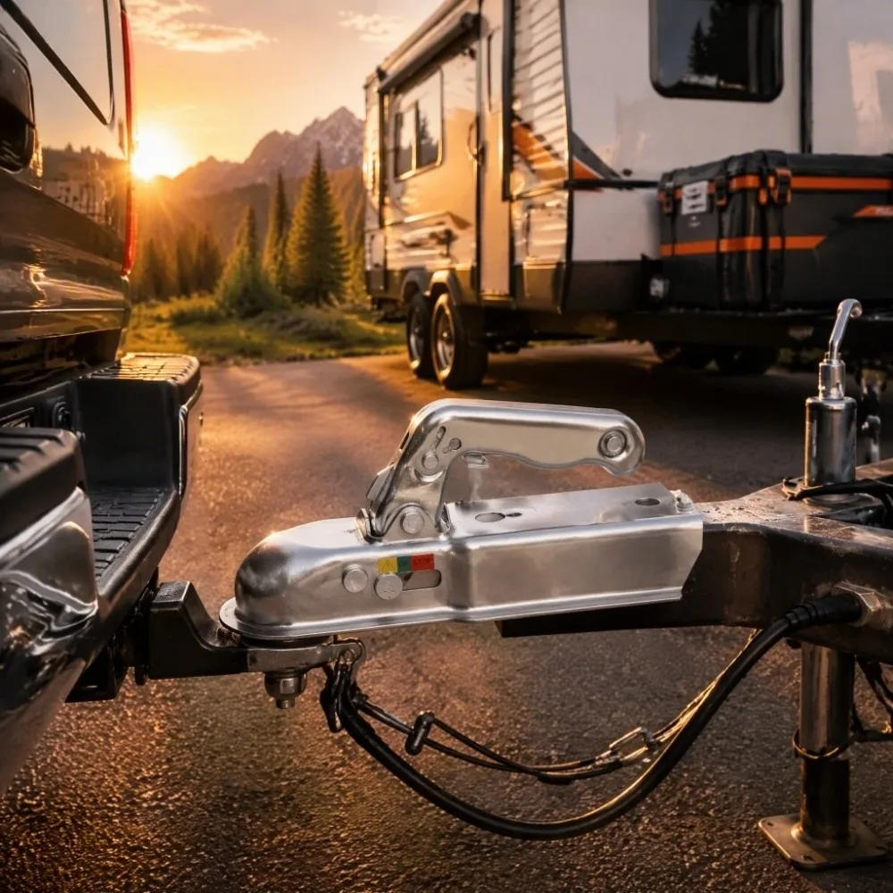 Universal Trailer Coupler Connector 50mm 800Kg Tow Ball Guard Tow Mount Pressed Steel Trailer Towing Connector Truck