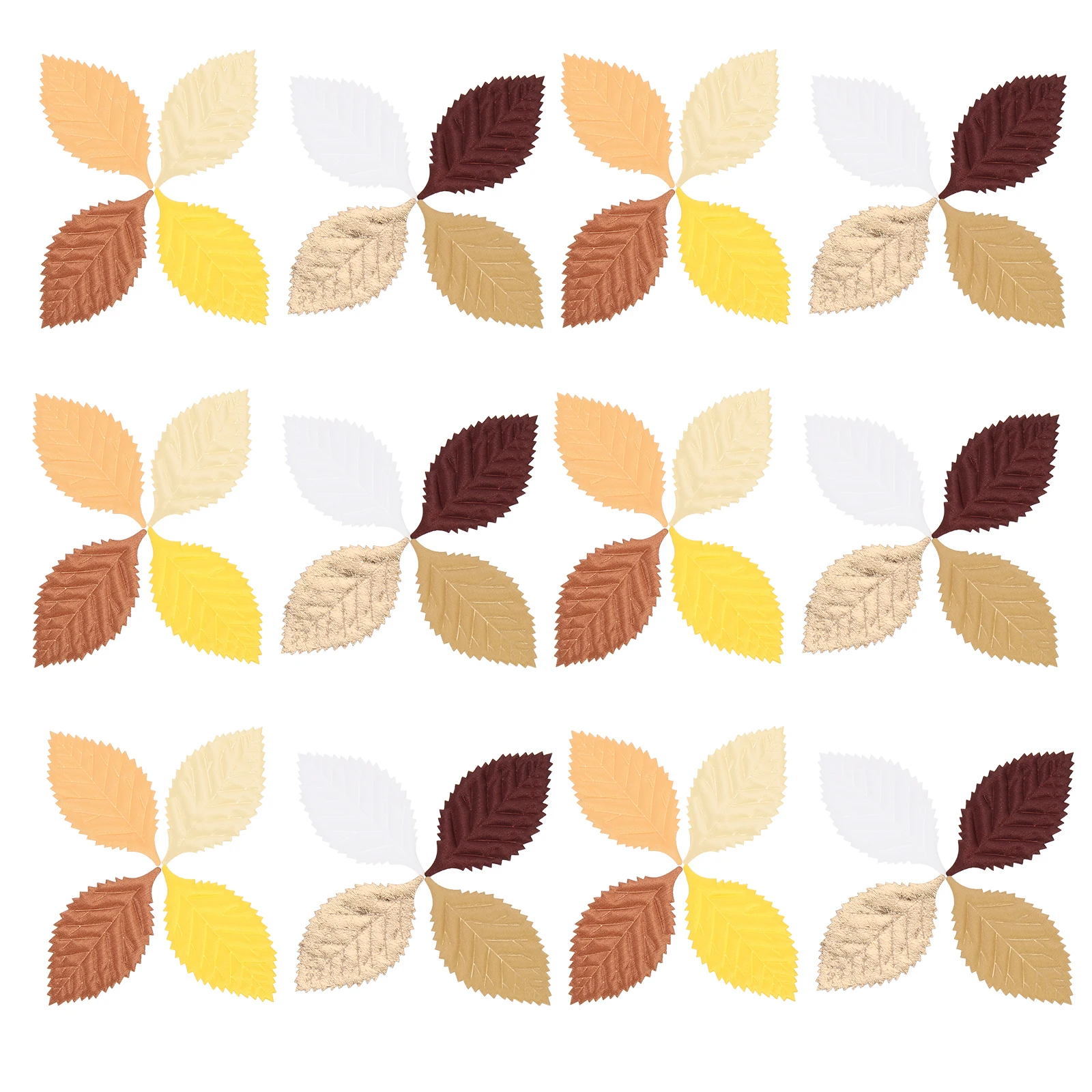 

300pcs Polyester Diy Leaves For Head Clip Decors Headdress Materials Fake Cloth Leaves Decorative Hair Pin Artificial Leaf