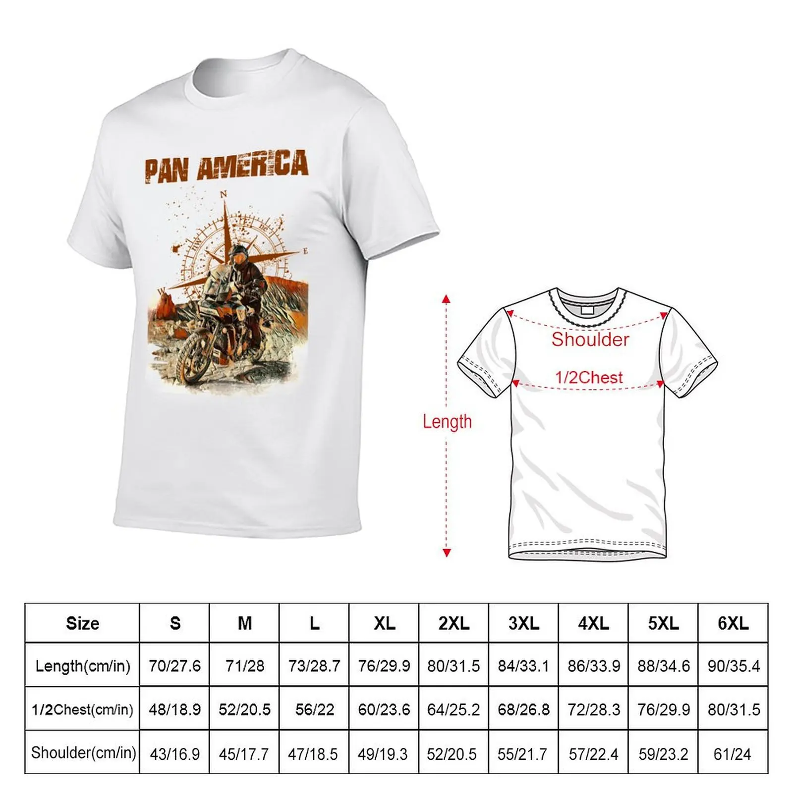 Pan America Motorcycle Big Trail 2022 T-Shirt Big and Tall Casual T-Shirt(4XL 5XL 6XL No Shipping)