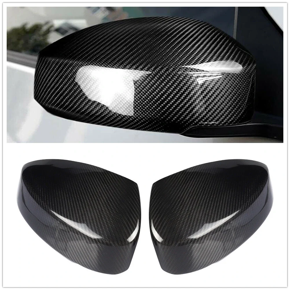 

For Nissan 350Z 2003 2004 2005 2006 2007 2008 2009 Rearview Mirror Cover Cap Dry Carbon Fiber Exterior Rear View Shell Add O