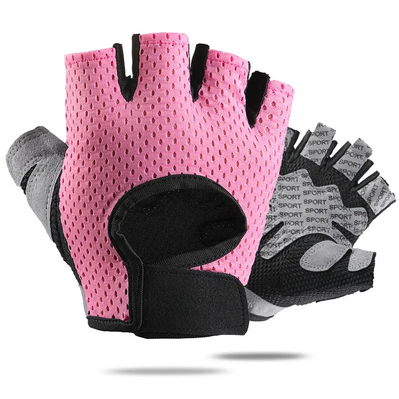Half Finger Sports Gloves Shock-absorbing Wear-resistant Breathable for Outdoor Cycling Fitness for Men Women Kids