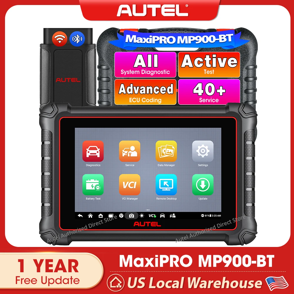 

Диагностический сканер Autel MP900BT MP900-BT для всех систем, инструмент для кодирования ЭБУ, 3000+ тестов, CAN FD/DoIP, аналог MK900