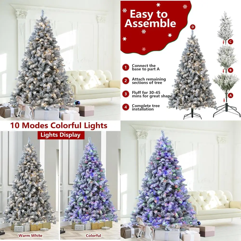 

Искусственная елочка из ели высотой 6 футов с предварительной подсветкой, 250 светодиодными фонарями и 10 функциями освещения