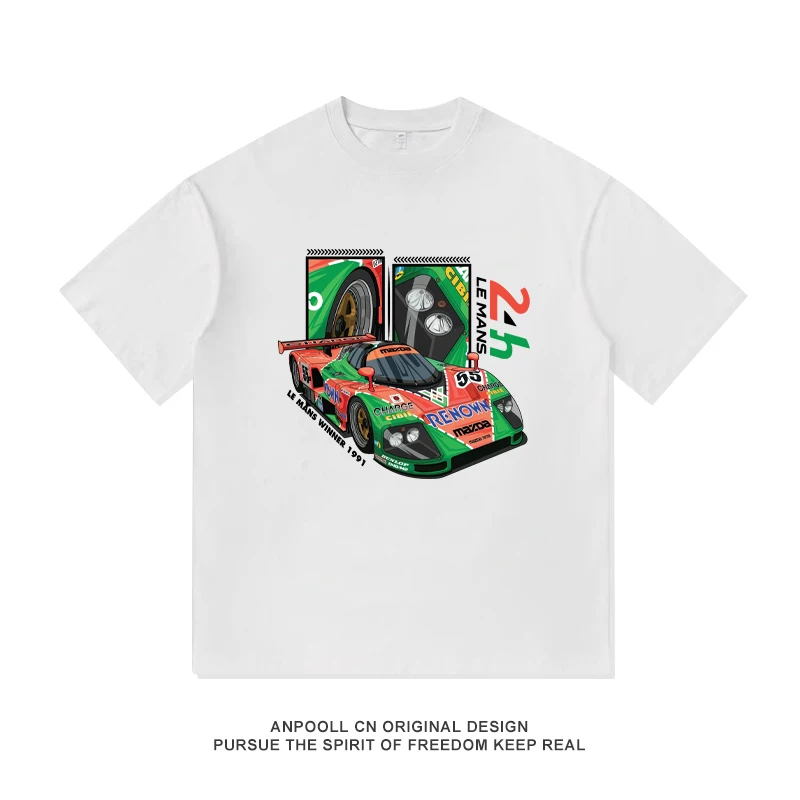 

Mazda 787b Racing Rotary Engine JDM Modification Culture Blockbuste Summer Short-sleeved T-shirt Women Wear