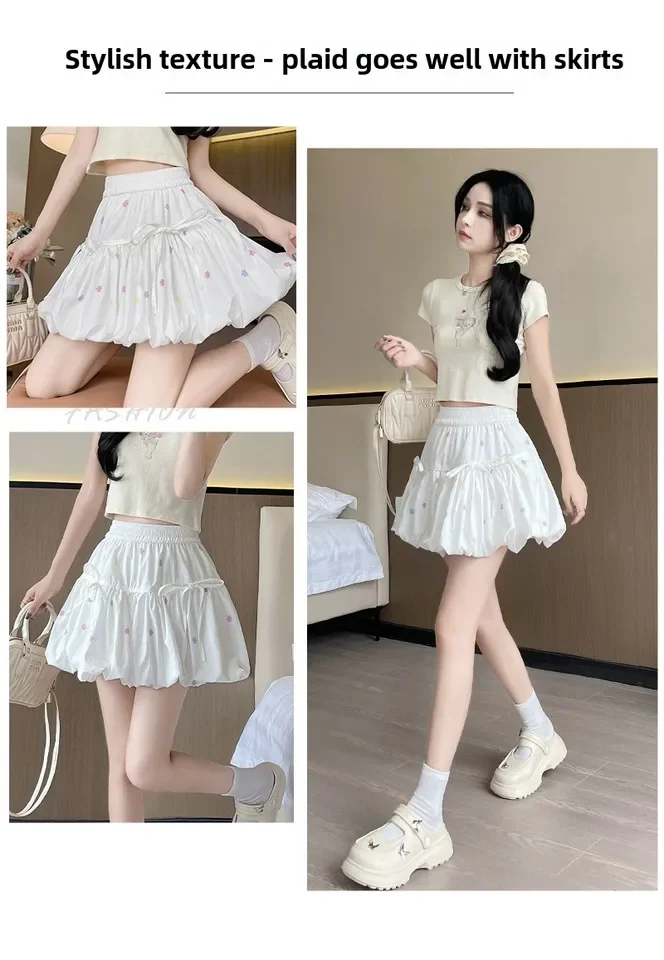 Streetwear Y2k Mini Skirts Women clothes Sweet Kawaii High Waist Lace A Line Skirt Summer Korean Fashion Black Ball Gown Skirts