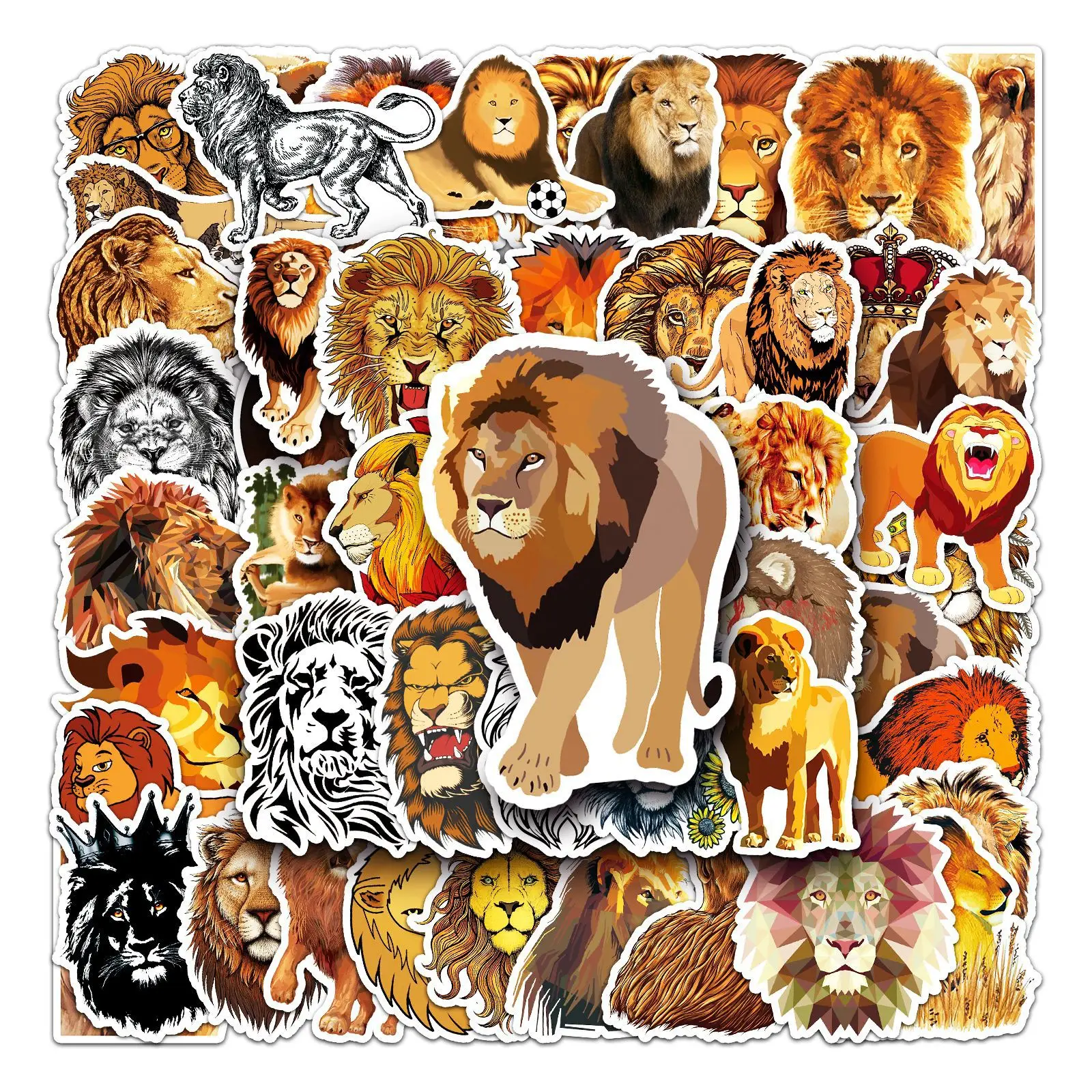 50Pcs Handsome Lion Series Graffiti Stickers Suitable for Laptop Helmets Desktop Decoration DIY Stickers Toys Wholesale