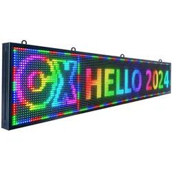 Znaki cyfrowe LED P10 77''x14'' RGB Pełnokolorowy programowalny wyświetlacz wiadomości LED WiFi, przewijany znak LED o wysokiej jasności