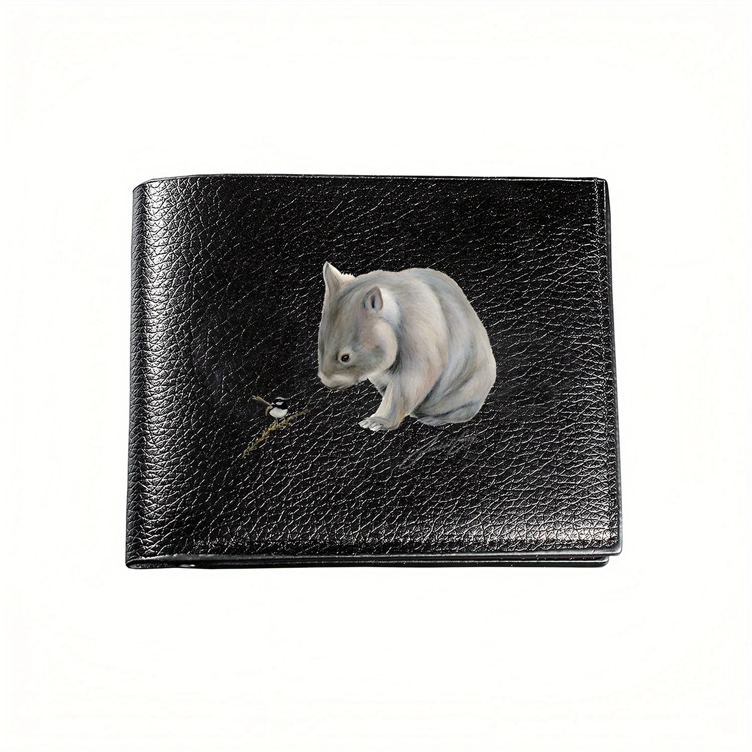 

Wombat and Willie Wagtail, пастельный художественный принт, деловой мужской повседневный элегантный простой практичный качественный кошелек, стильный принт Gra