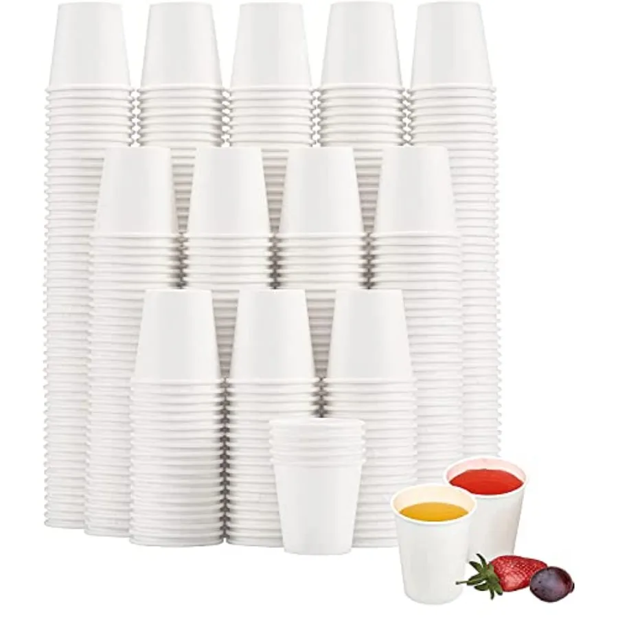 

600 Pack 3 oz Paper Cups, Disposable Bathroom Cups, Small Mouthwash Cups, White Paper Cups, Hot/Cold Beverage Drinking Cup for