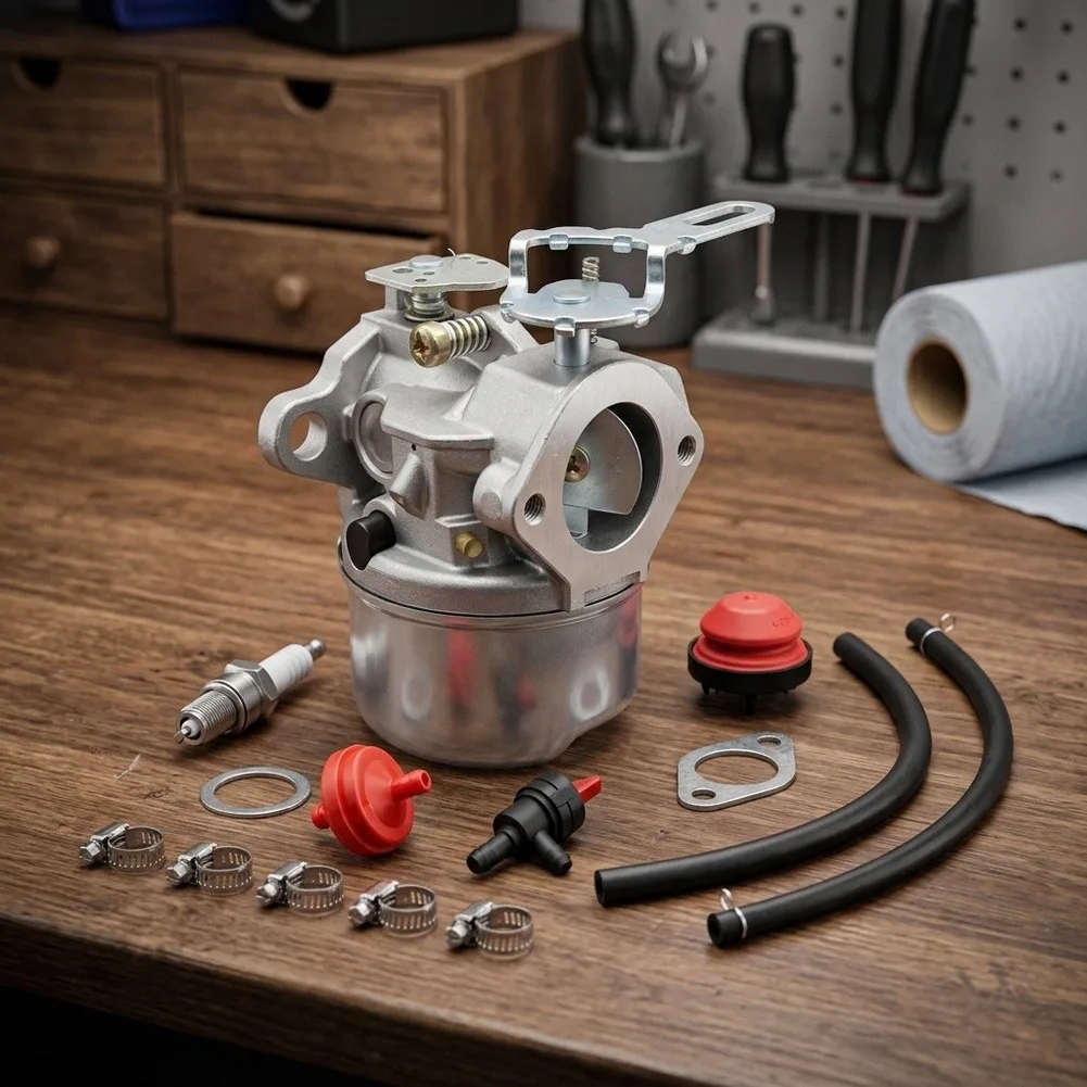 Carburetor Kit for Tecumseh Snow Blower Engines HSSK55 LH195SP 640084A Matches OEM Specifications 632107A 632107