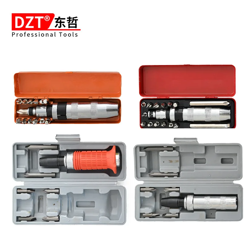 14-Piece Impact Screwdriver Bit Set - Chrome Vanadium Steel Iron Boxed Hardware Tool Kit