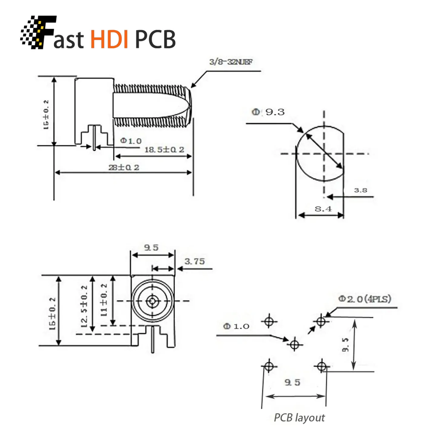 F Female Right Angle PCB Mount Connector F Type 4 Pin Solder Jack for Set Top Box Cable TV Antenna Satellite Receiver PCB Board