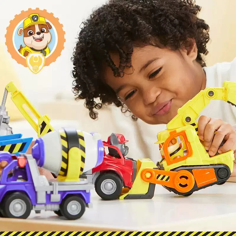 Paw Patrol Rubble's Excavator Dozer Crew Toy for Children Kids Gift Holiday Surprise Boy Girl Genuine Happy Day Car Toys Age3+