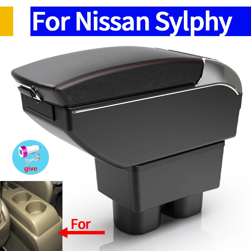 For Nissan Tiida C11 Armrest box For Nissan Sylphy Versa Tiida Latio Car Armrest box Interior Center Storage Box Car Accessories view 2