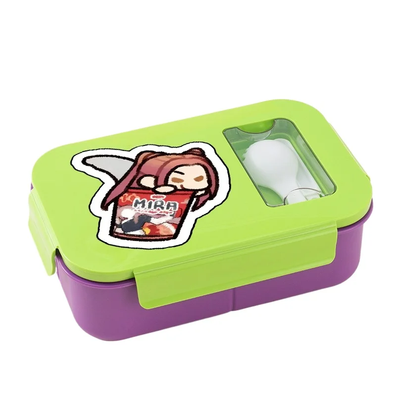 Kpop デーモンハンター ランチボックス アニメ プラスチックランチボックス スプーン付き 学生弁当箱 仕切り付き オフィス 学校食器用