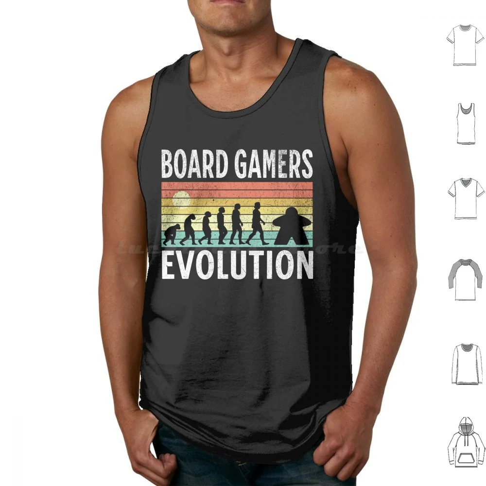 Board Gamer Evolution-Board Game Lover Design , Tabletop Gaming Tank Tops Vest Sleeveless Board Game Carcassonne Meeple