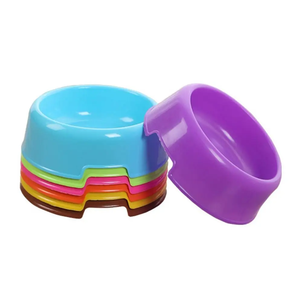 Plastic Candy Color Cat Bowl Cat Dog Water Bowls Grip Design Cat Feeding Bowl Plastic Dog Bowls Round Pet Food Bowl Indoor