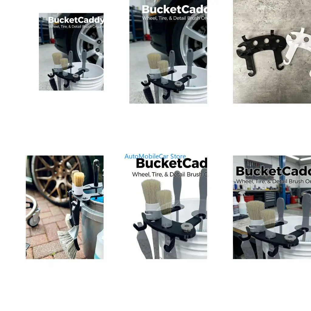 G8TE Professional Car Cleaning Brush Rack With Secure Bucket Attachment Brush Tool Mounting Bracket