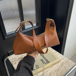 Fashion Simple Sense of Luxury Solid PU Shoulder Bags 2024 High Quality Temperament Versatile Commuting Style Crossbody Bags