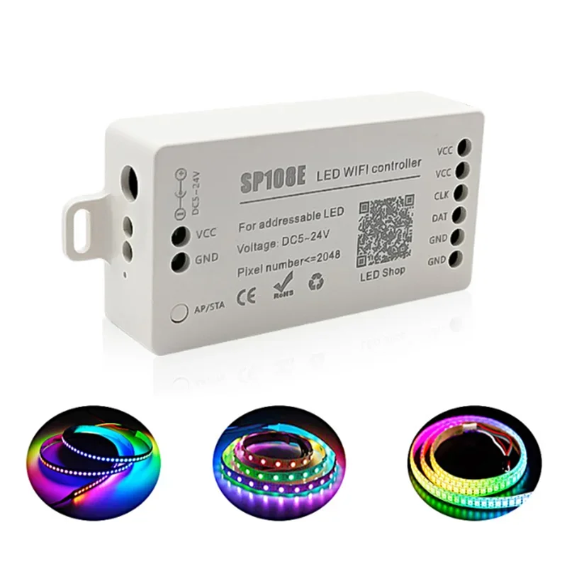 SP108E Wifi Led Controller DC5-24V WS2811 WS2812B WS2813 WS2815 SK6812 Led Strip Module Light Smart APP Wireless Control