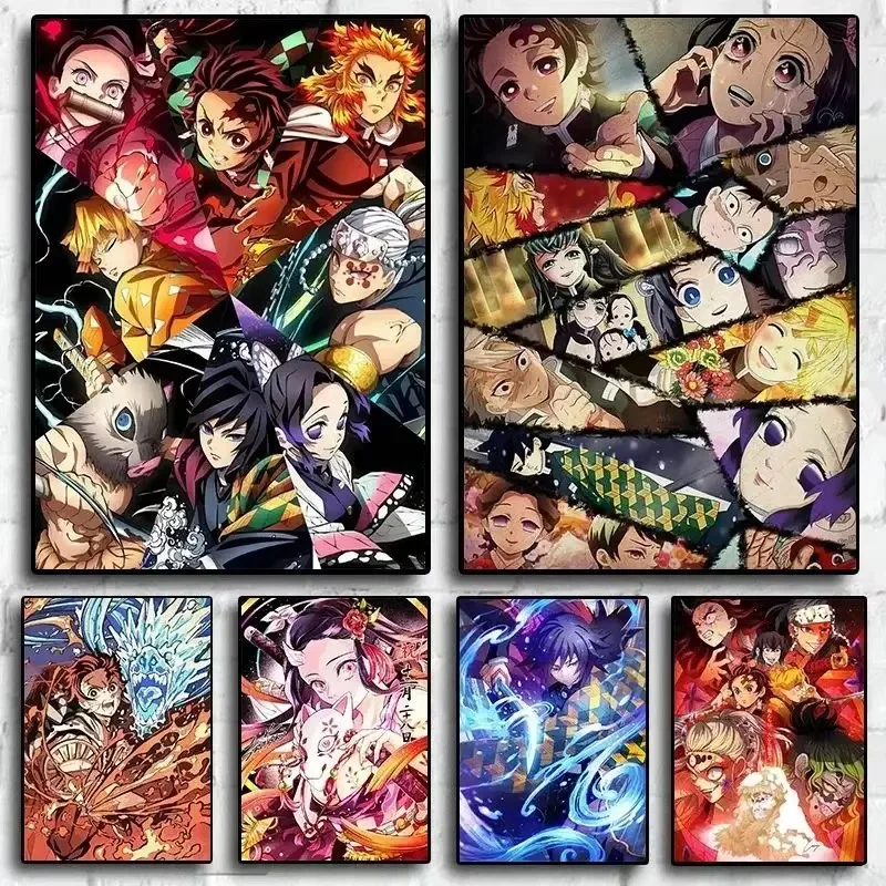Pintura de Diamantes 5D DIY, Anime Japonés Clásico, Demon Slayer, Mosaico con Diamantes Cuadrados o Redondos, Decoración para el