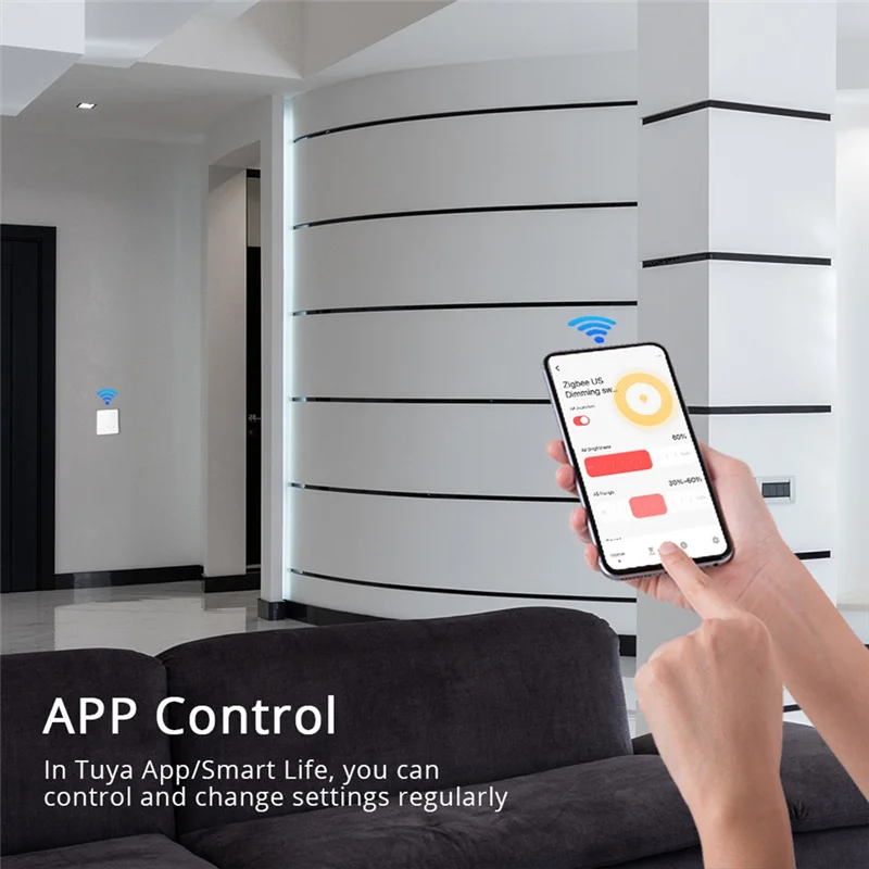 

Luckshopping Tuya Zigbee 3-бандовый диммер, переключатель света Tuya/Smart Life, приложение, дистанционное управление, стандартный переключатель США, ЕС, управление процентом