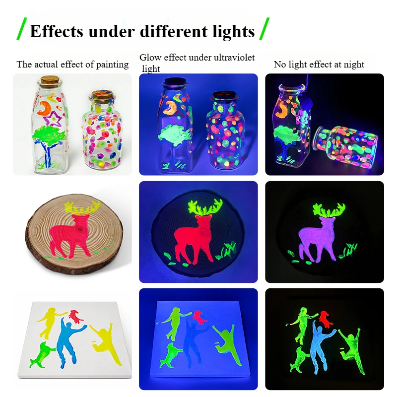 8 색 빛나는 펜 빛나고 오래 지속되는 빠른 건조 방수 낙서 바디 페인팅 DIY 수공예품