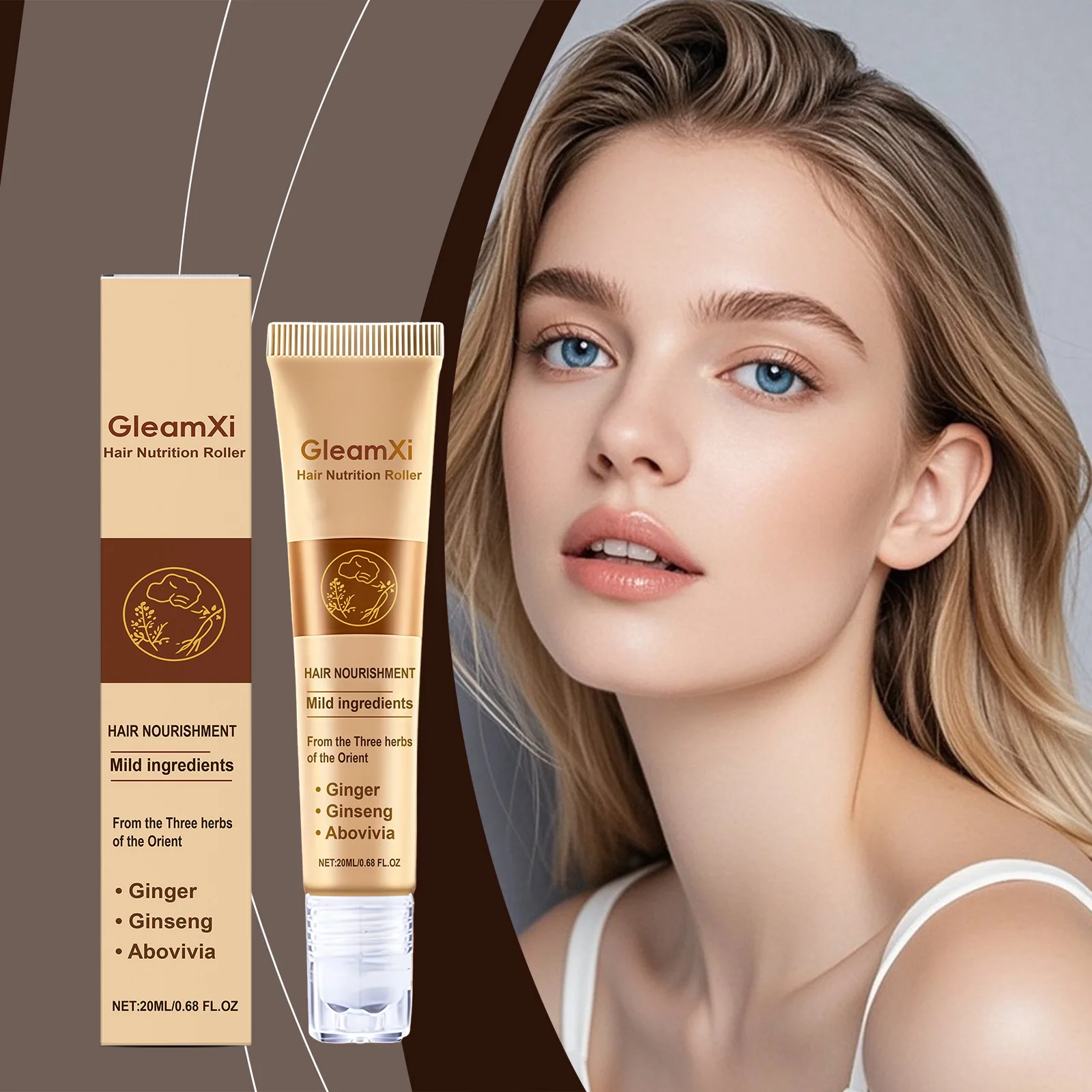 مصل نمو الأسطوانة لتغذية الشعر، العناية بالشعر، إعادة نمو كثيفة، الزنجبيل، الجينسنغ، فروة الرأس، تغذي الشعر، تعزيز التجديد #1