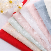1m/2m/5m Snowflake Flocked Mesh Fabric For Sewing Dresses Clothing Decoration Window Screens Headwear Handmade DIY Fabric TJ5103