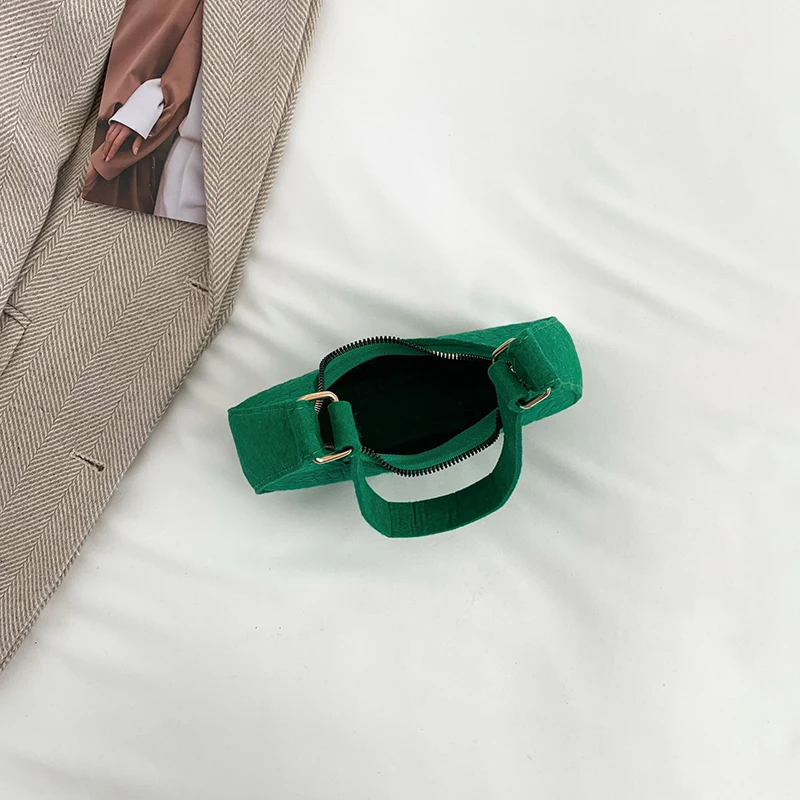 

Felt Stone Pattern Women Girls Underarm Bag Casual Shoulder Handbag Fashion Lightweight Single Shoulder Purse